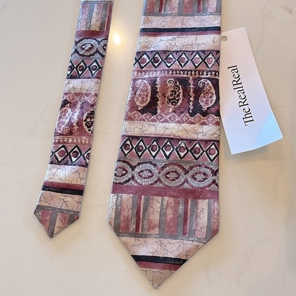 Giovanni Valentino Italy Men’s Necktie Pastel Purple Pink & Gray - Picture 1 of 4